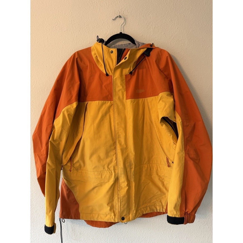Mountain Equipment Co-op Gore-Tex Jacket Mens XL Orange Yellow Vintage Shell